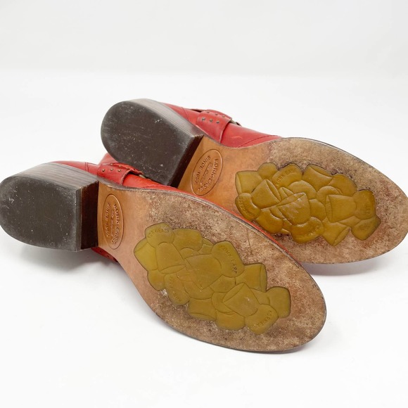 Kork-Ease Katie Red Studded Harness Western Moto Ankle Bootie - Picture 5 of 11